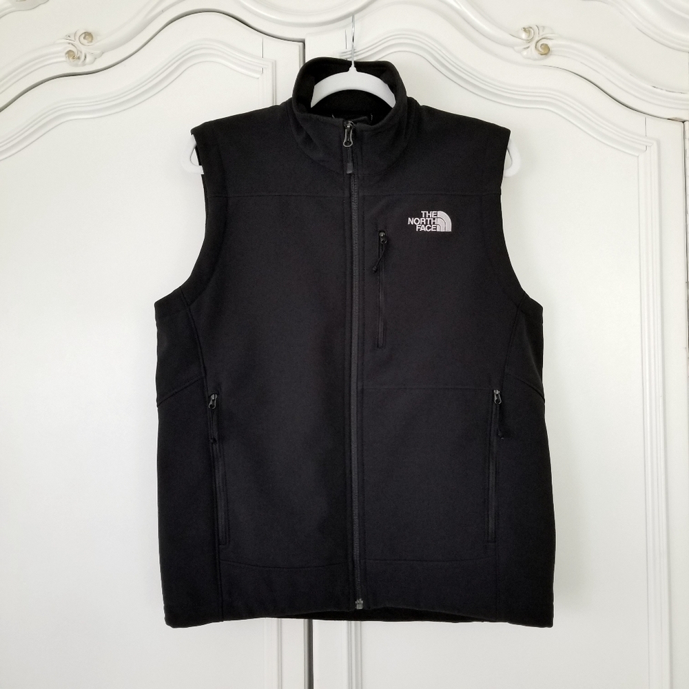 The North Face Black Apex Bionic Softshell Fleece Lined Full Zip Vest Mens Small